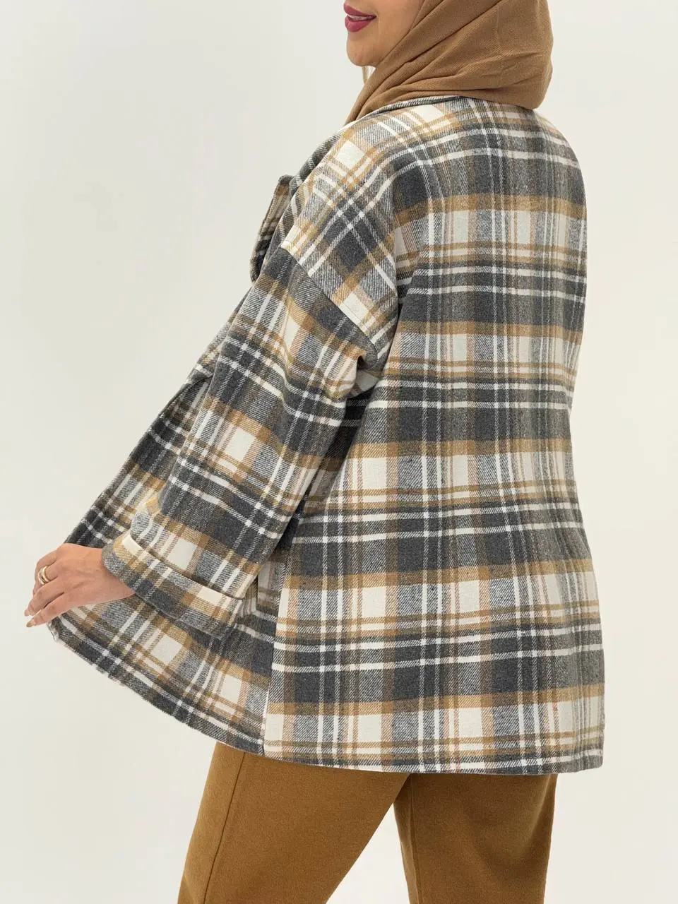 3568-کت چهارخونه شکلات